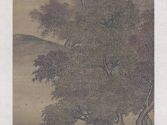 传李唐《秋林放犊图》轴
