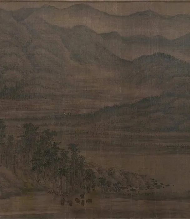 董源山水画《夏山图》卷_11