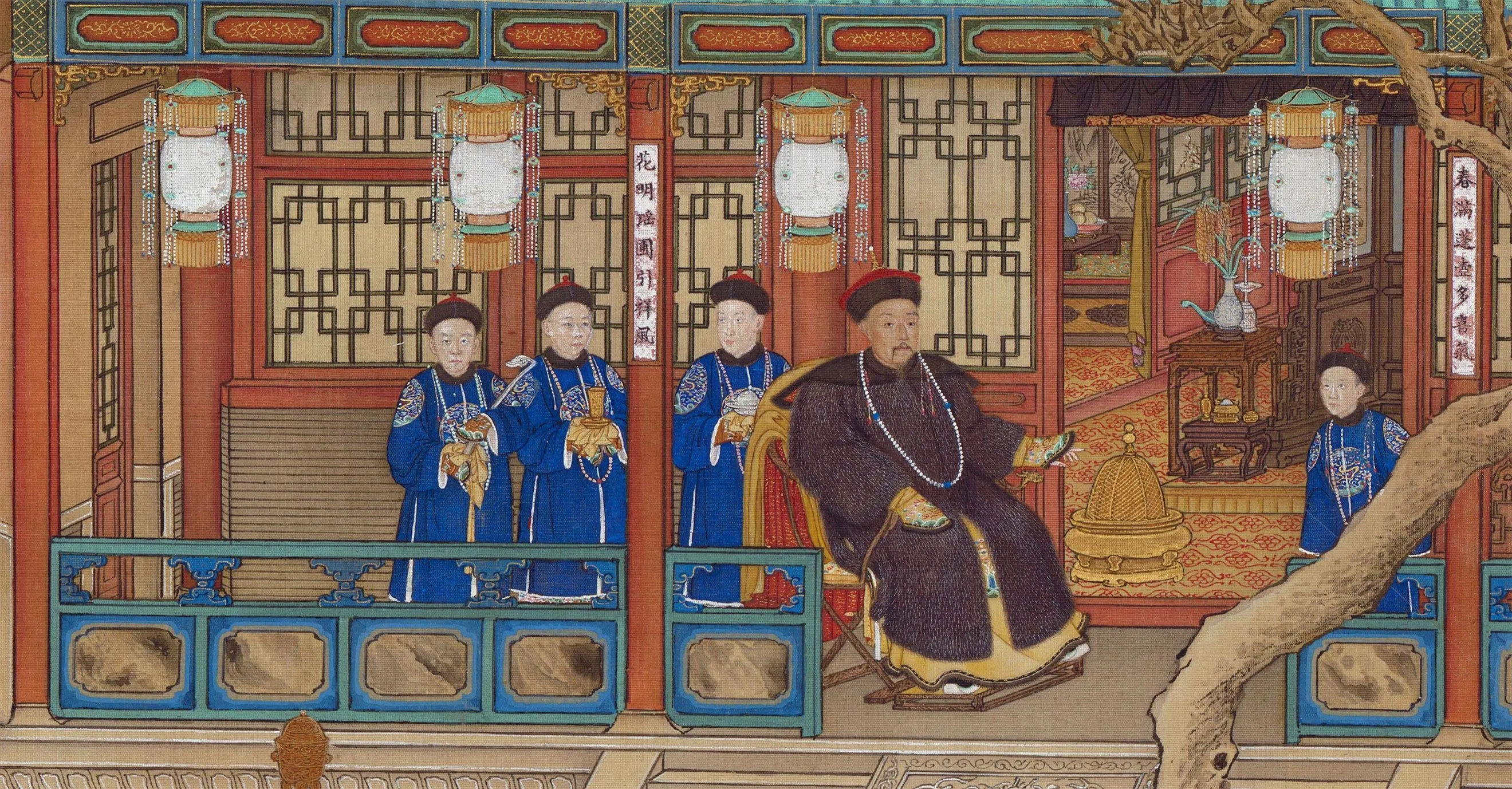清宫廷画家《万国来朝图》高清大图局部