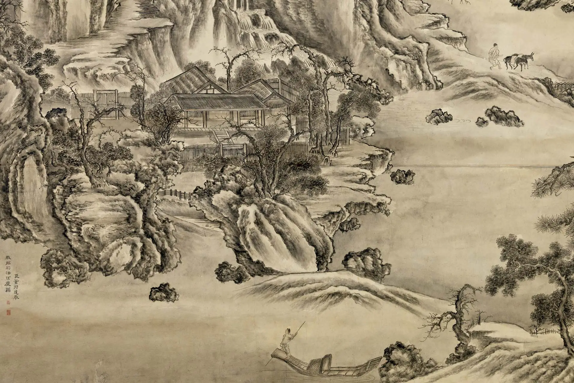 董邦达山水《仿荆浩匡庐图》轴- 国画作品高清大图下载- 集古作网