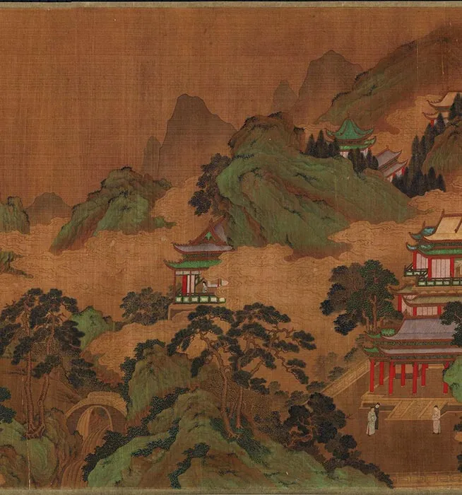 传唐李昭道蓬莱宫阙图卷_04