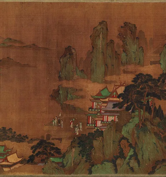 传唐李昭道蓬莱宫阙图卷_08