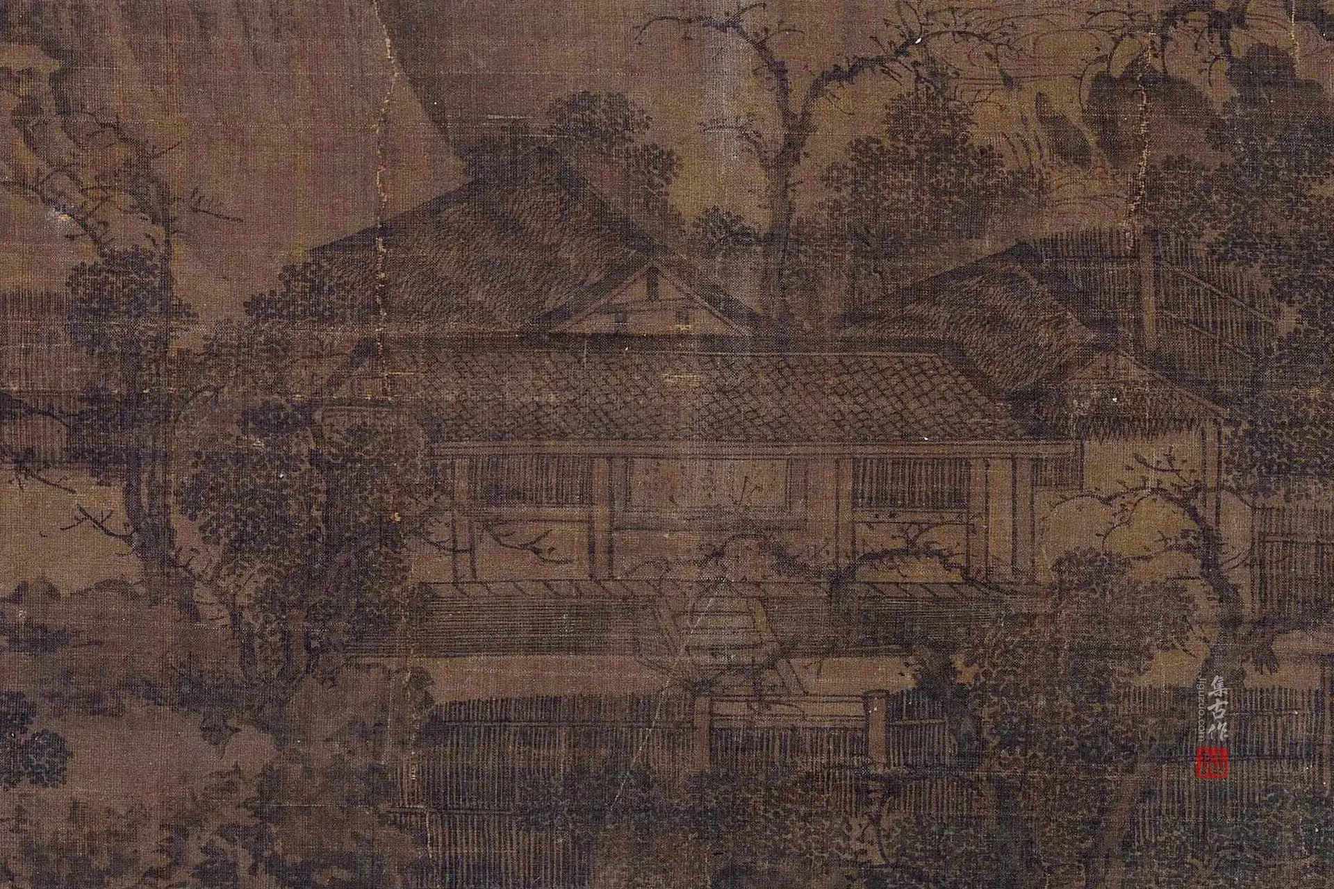 荆浩《匡庐图》轴- 国画作品高清大图下载- 集古作网