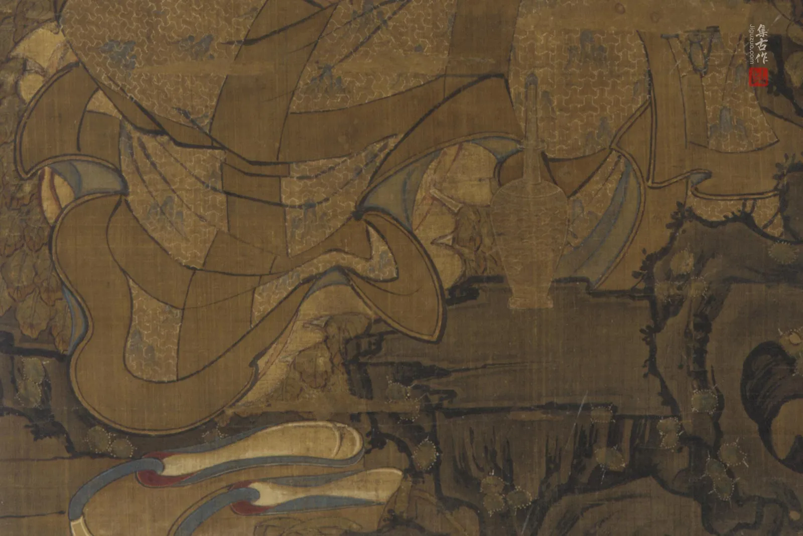 传贯休《罗汉岩窟禅坐图》轴- 国画作品高清大图下载- 集古作网