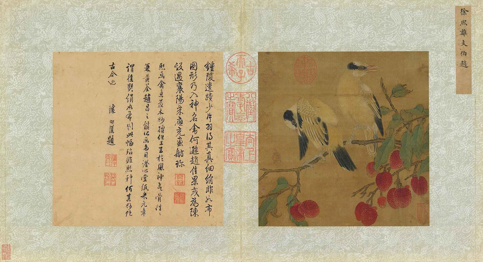传徐熙花鸟画《离支伯赵图》页