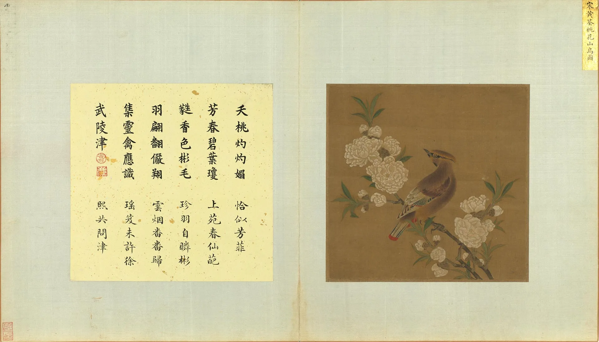 传黄筌《桃花山鸟图》页