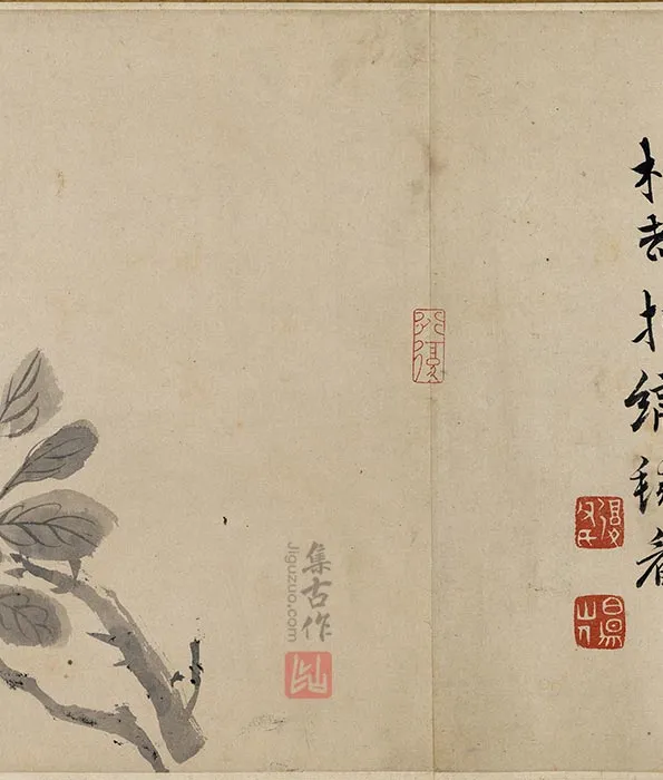 陈淳水墨花卉卷_21