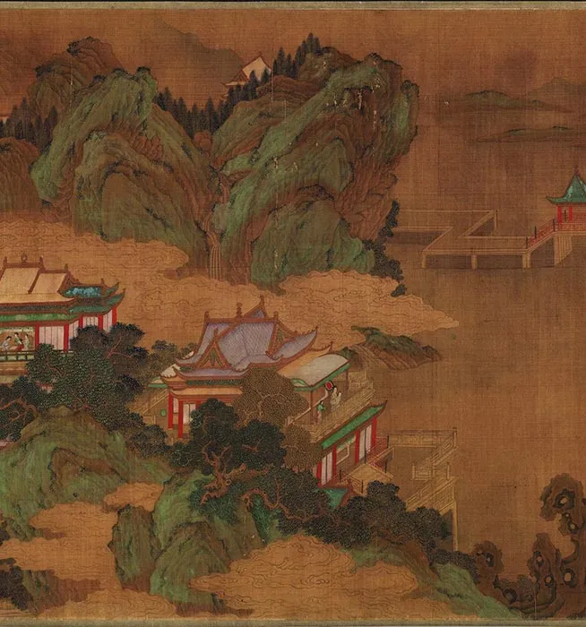传唐李昭道蓬莱宫阙图卷_05