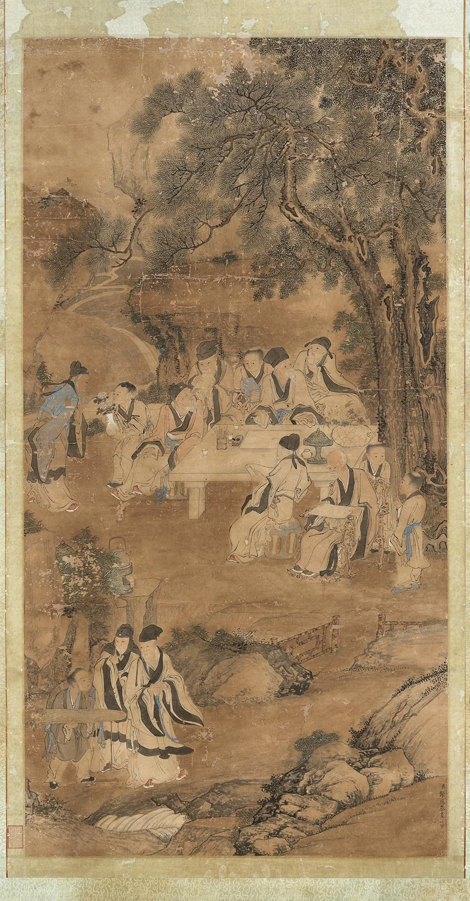 谢遂《香山九老文会图》轴