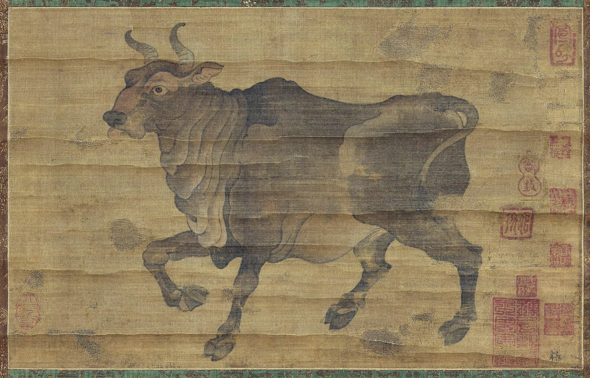 传唐人画牛轴