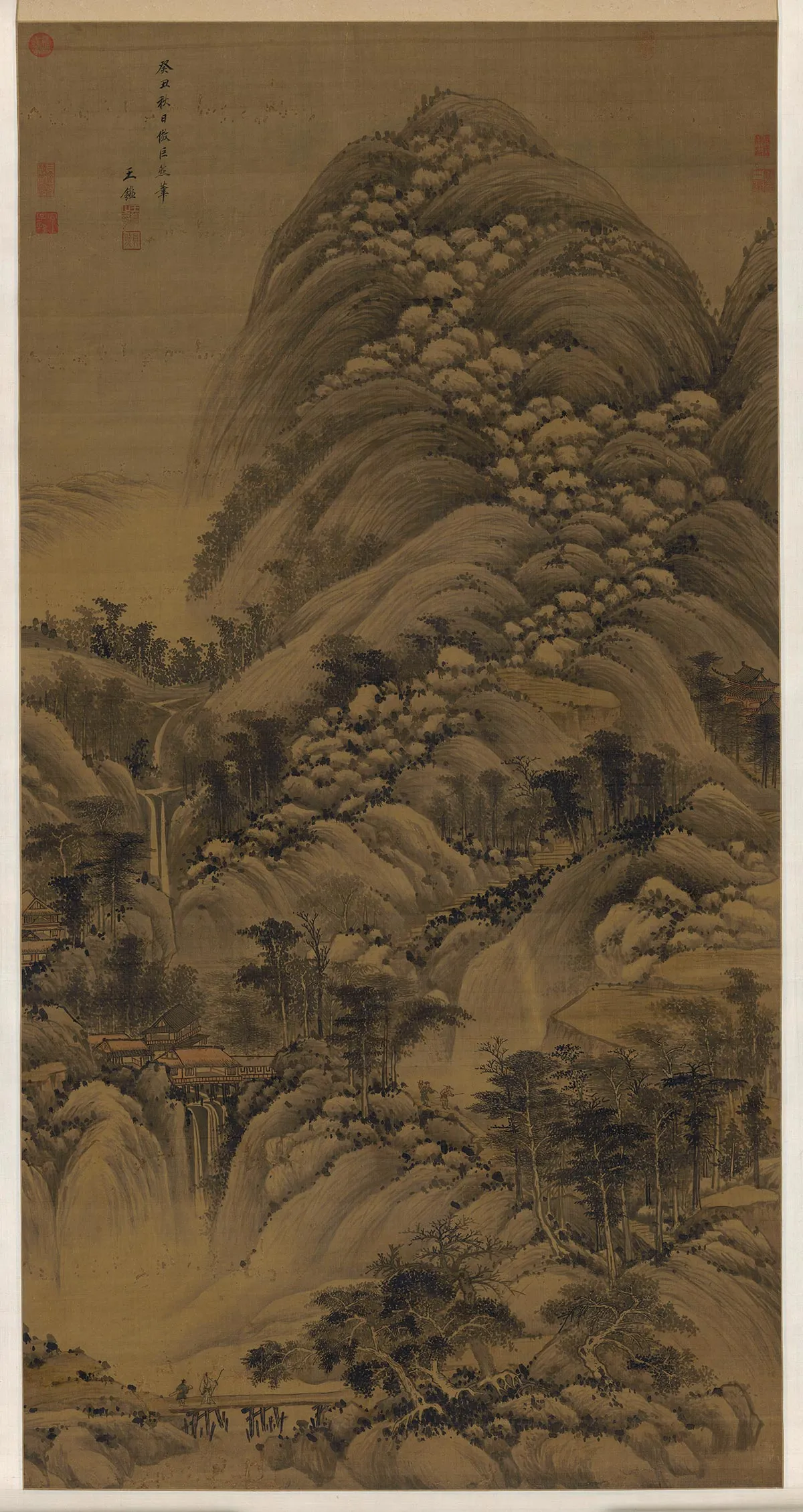 清王鉴仿巨然山水轴