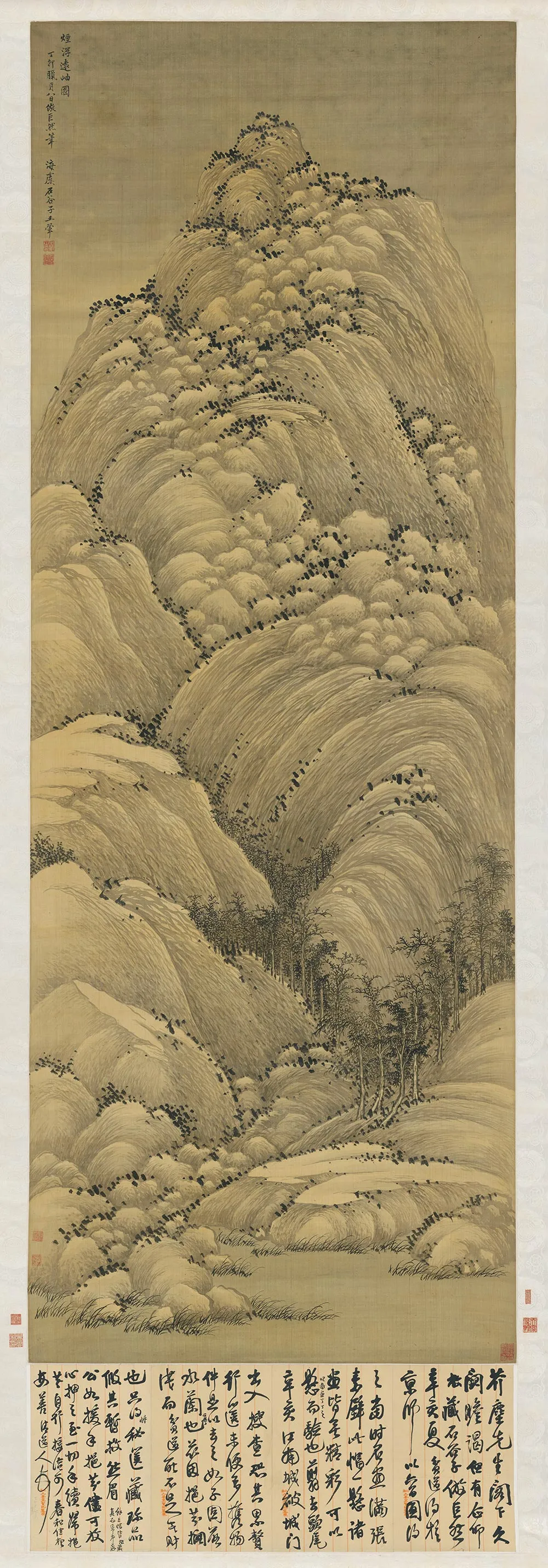 清王翚《仿巨然烟浮远岫图》轴