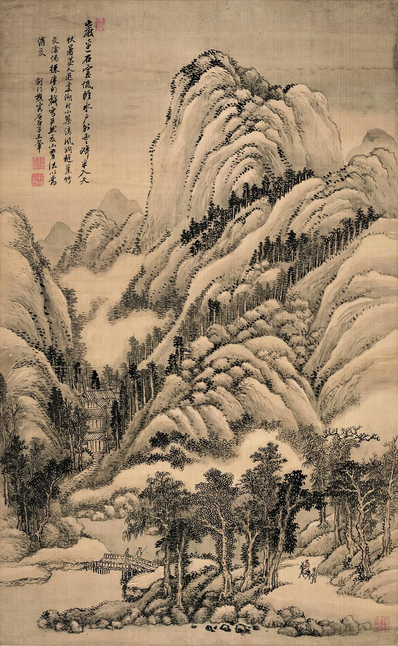 清王翚《仿巨然夏山图》轴