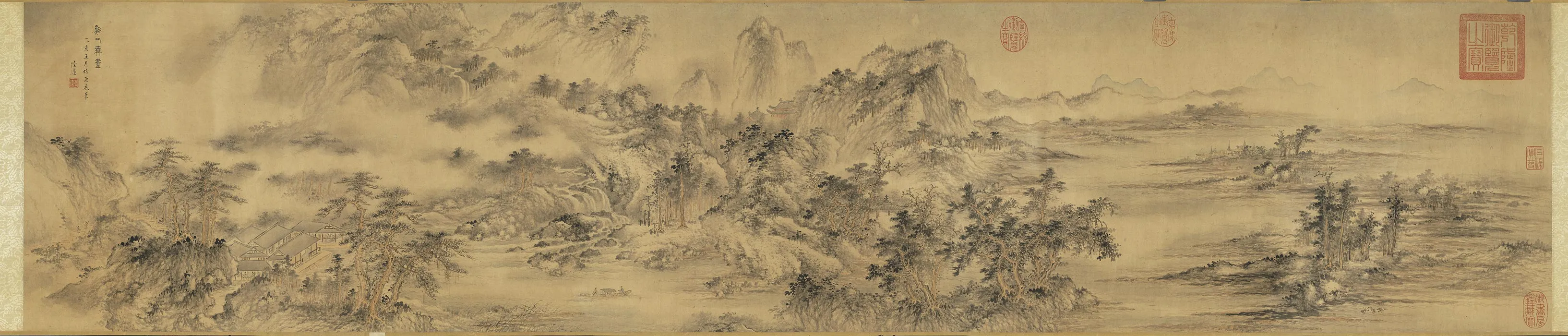 陆远山水画《仿巨然谿山无尽图》卷