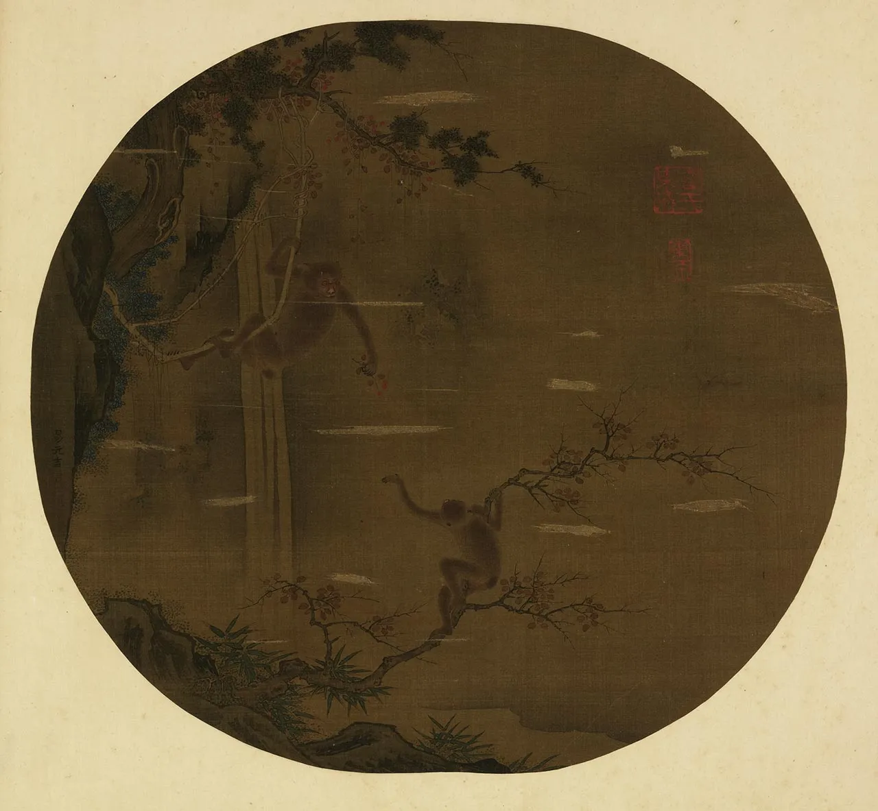 传黄居寀《芍药图》团扇页
