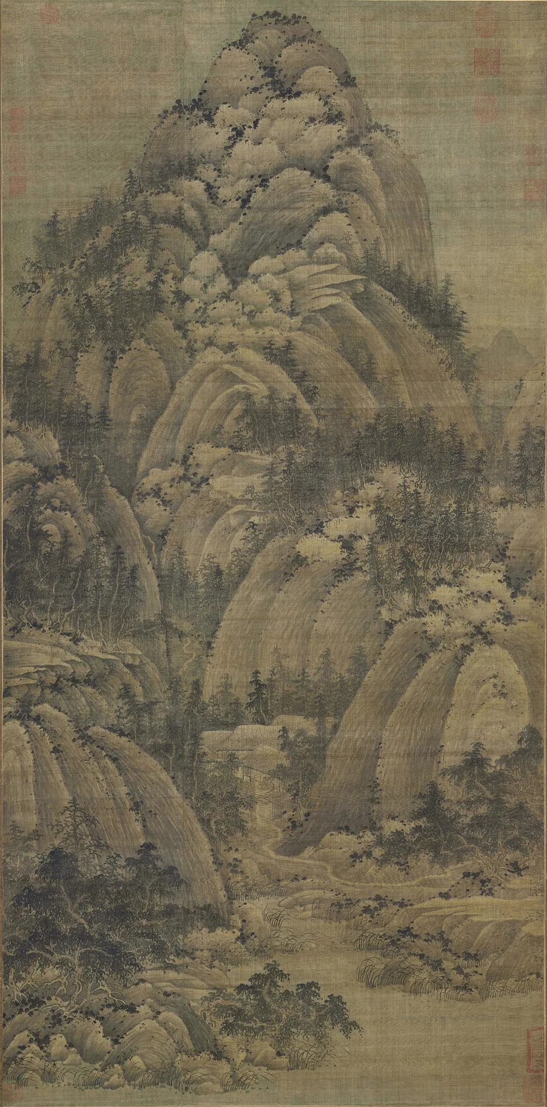 巨然山水画《秋山问道图》