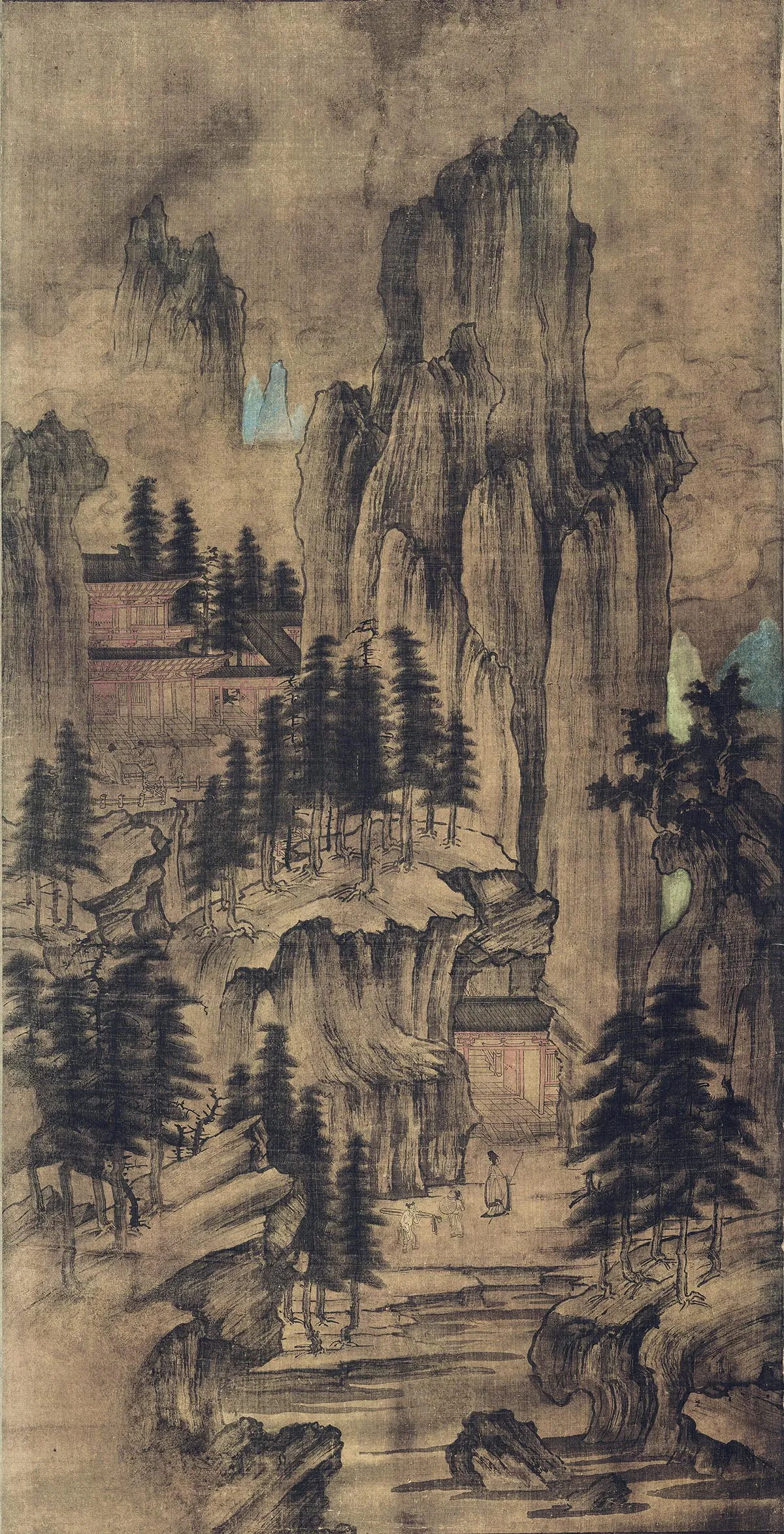 辽佚名《深山会棋图》又名《山弈候约图》
