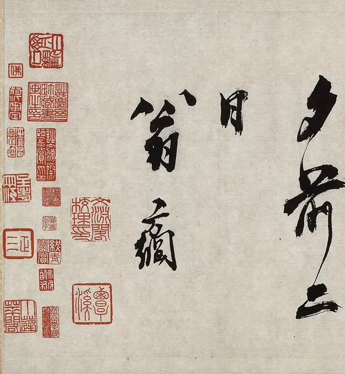 翁方纲行草书《徐渭杂花图卷题跋》_01