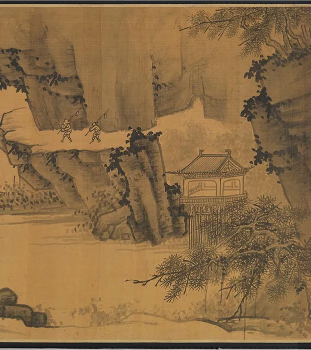 传元吴镇山水画《晴江列岫图》卷_13