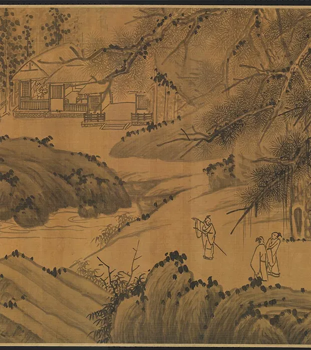 传元吴镇山水画《晴江列岫图》卷_21