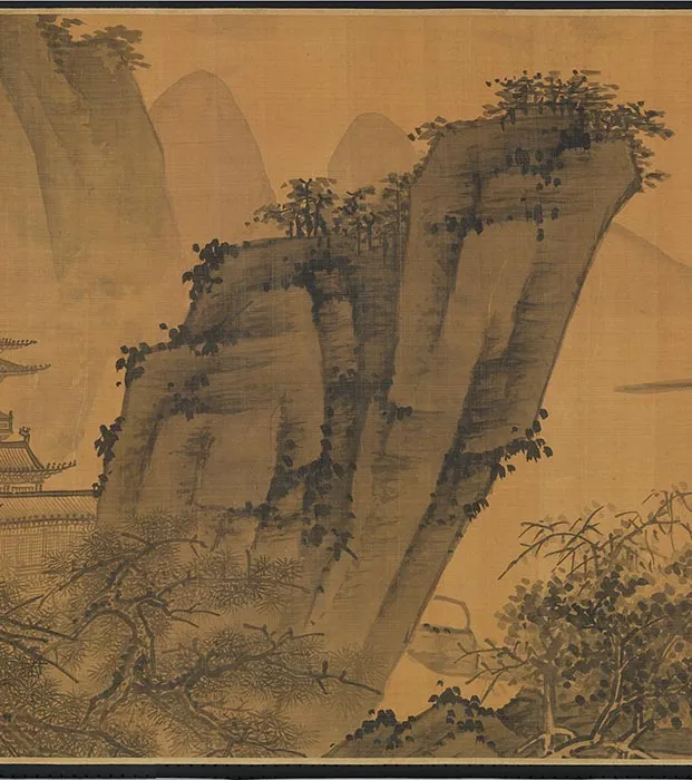 传元吴镇山水画《晴江列岫图》卷_15