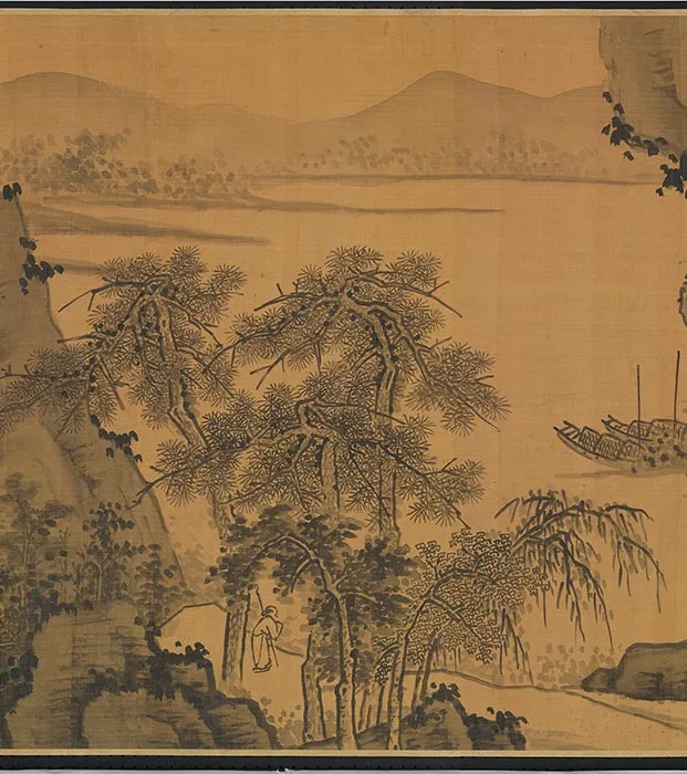 传元吴镇山水画《晴江列岫图》卷_12