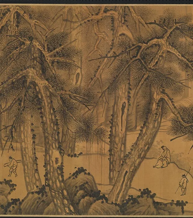 传元吴镇山水画《晴江列岫图》卷_22