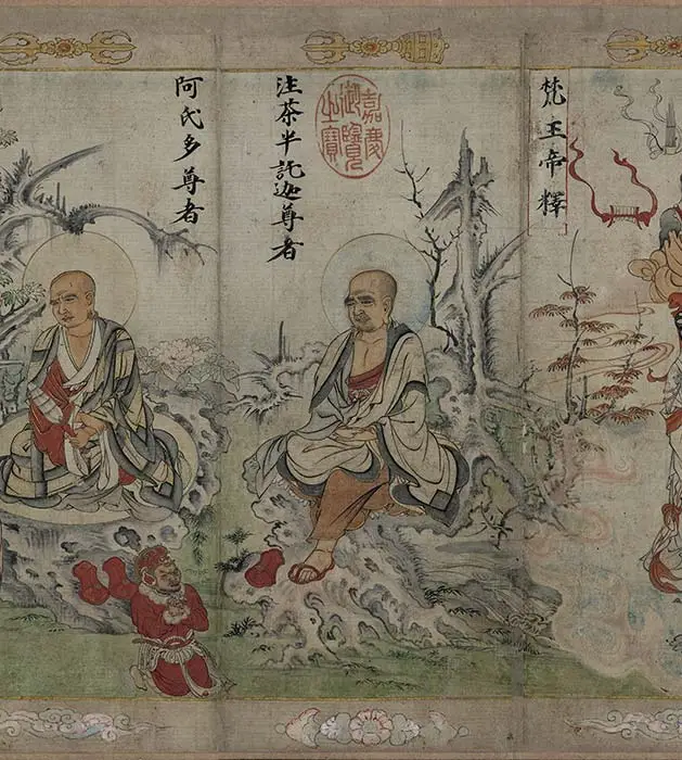 宋时大理国描工张胜温画梵像卷-A_22