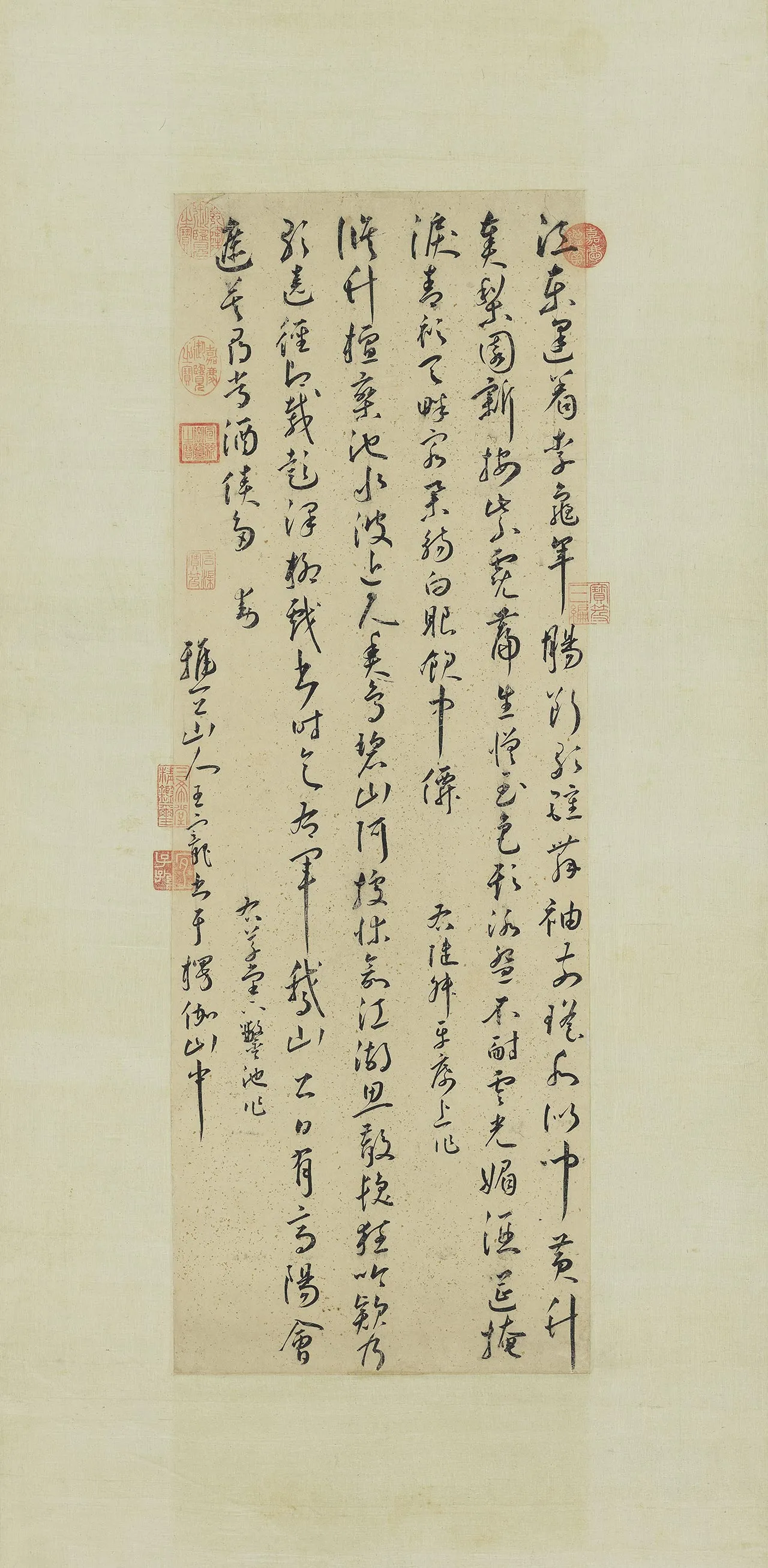 王宠行草书诗帖轴