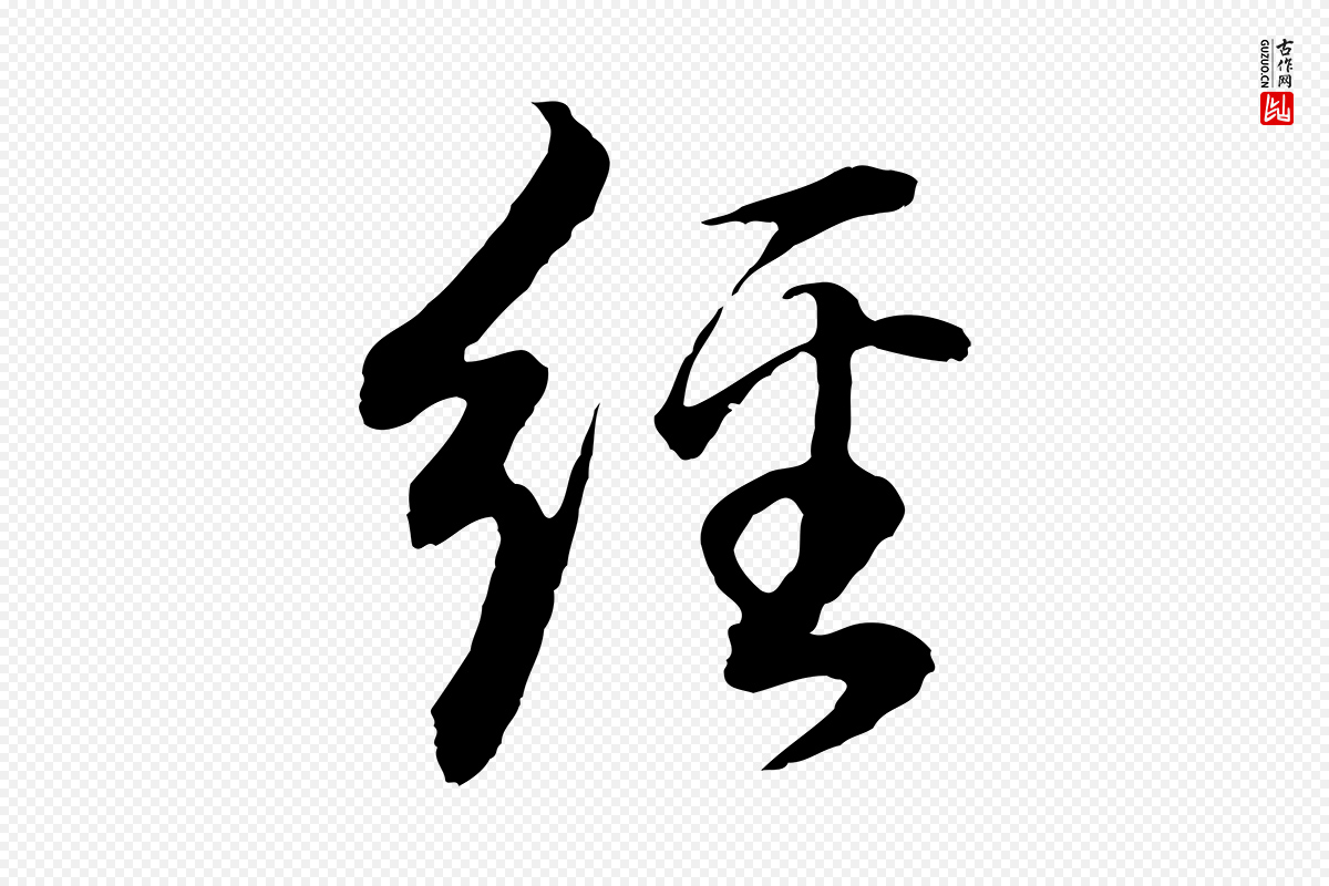 明代董其昌《邵康节先生自着无名公》中的“經(经)”字书法矢量图下载