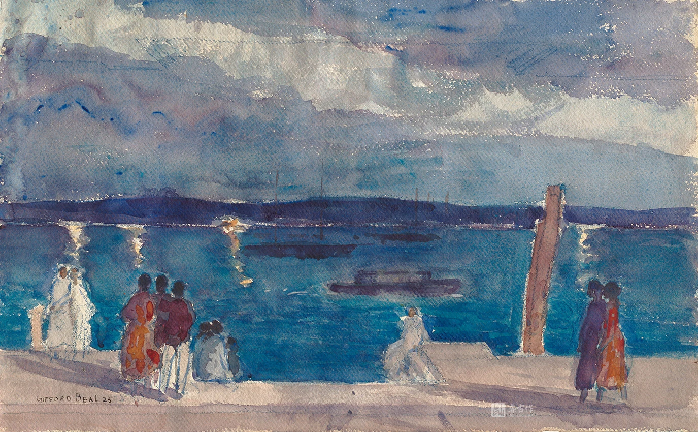 吉福德·比尔水彩风景《暮色》