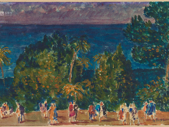 吉福德·比尔水彩画风景《百慕大的月光》