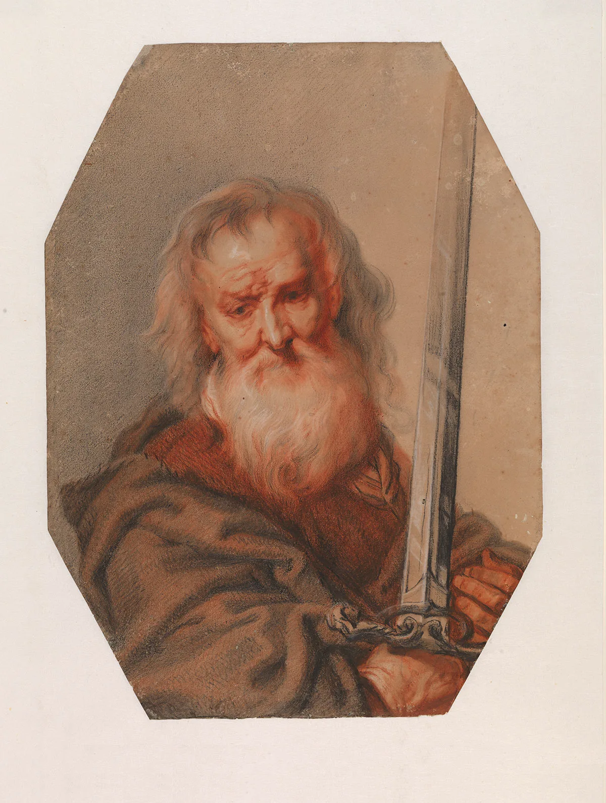 卡雷尔·范·曼德三世素描肖像作品《使徒保罗》