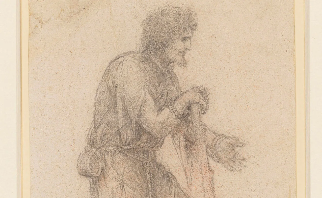 达·芬奇素描人物《对一个乞丐的衣着研究》_02