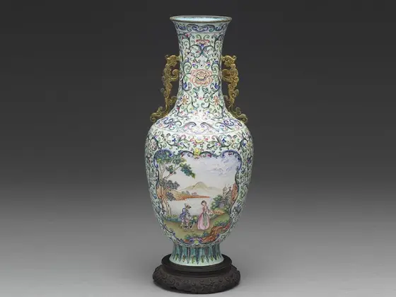 中国美術青花人物紋梅瓶 明代“青花山水人物纹梅瓶”陶瓷器- 艺术品- 集古作网
