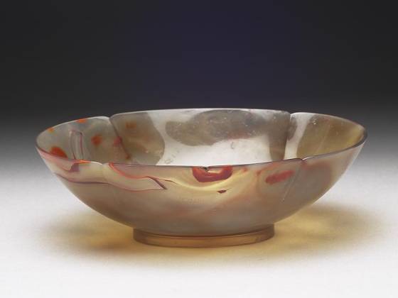 清代乾隆玛瑙椭圆碗