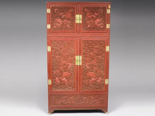 清代“剔红龙纹柜”漆器- 漆器高清图片下载- 集古作网