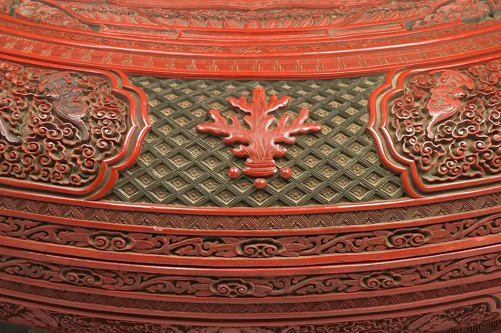 清代“剔彩春寿捧盒”漆器- 漆器高清图片下载- 集古作网