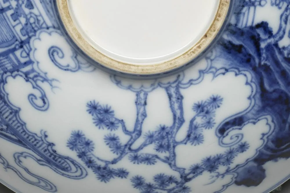 明代“青花山水仙人图碗”陶瓷器- 陶瓷器高清图片下载- 集古作网