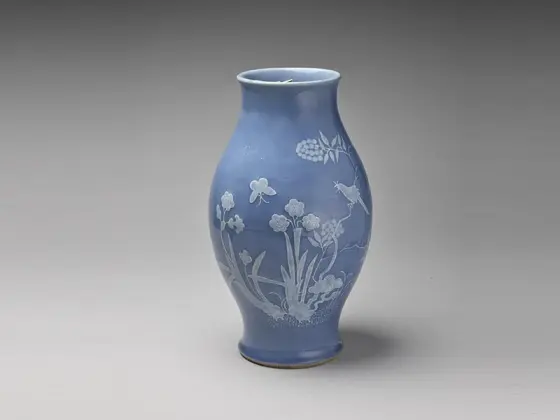 中国 景徳鎮製 青花 龍花文 双耳瓶 一對 D R5075 陶芸