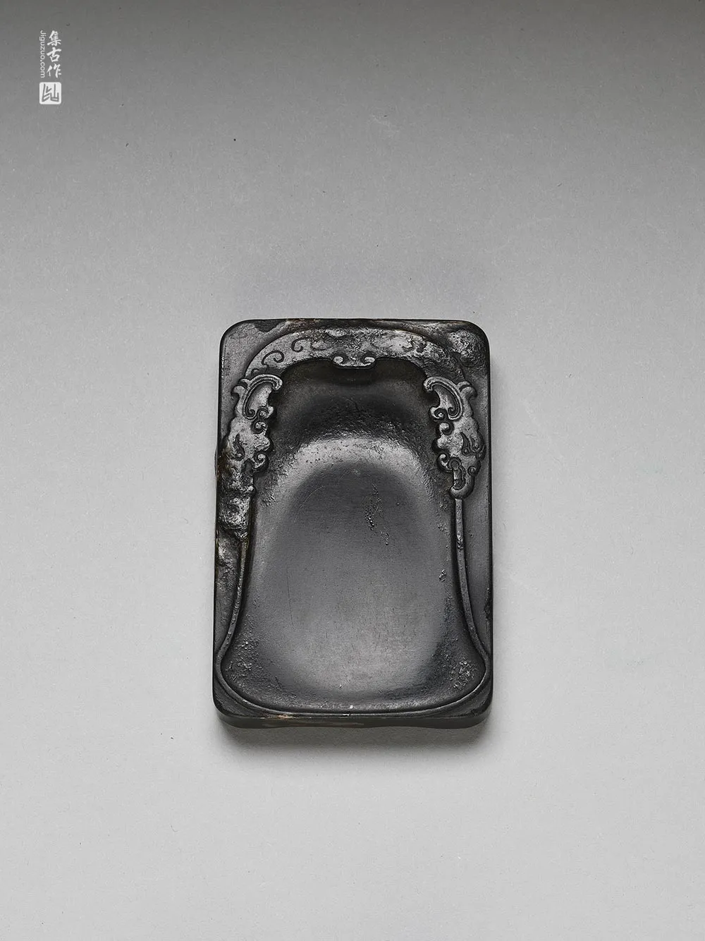 明代龙纹风字砚-(1)