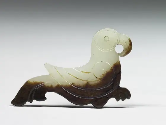 红山文化晚期鸟形玉佩- 艺术品- 集古作网