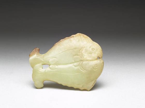 明代“玉双鱼佩”玉器