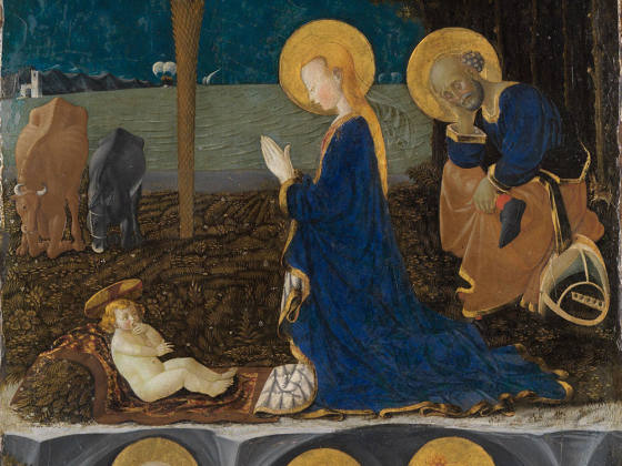 传保罗·乌切洛《圣婴朝拜与圣杰罗姆、圣抹大拉的马利亚及圣尤斯塔斯》