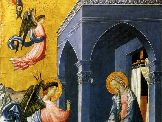 保罗·乌切洛金底蛋彩板画《圣母领报》