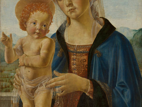 韦罗基奥工作室蛋彩画《圣母子》