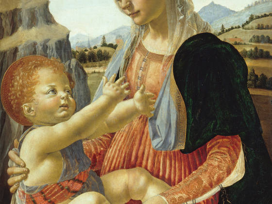 韦罗基奥油画《圣母玛利亚与圣婴》