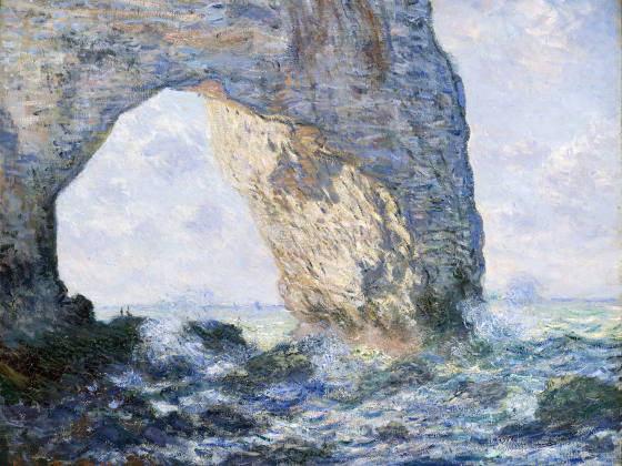 克劳德·莫奈油画《埃特勒塔的马内波特岩门》