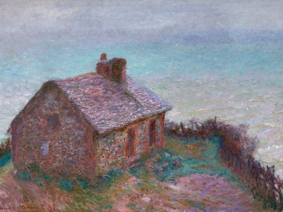 印象派莫奈油画风景《瓦朗日维尔的海关楼》