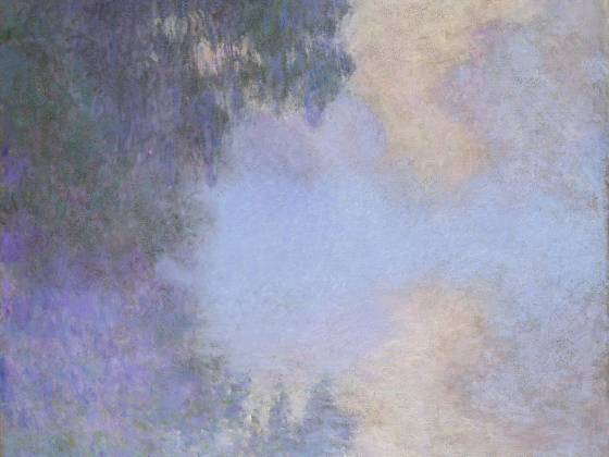 印象派莫奈作品《吉维尼附近的塞纳河支流（雾）》